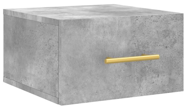 2 db betonszürke falra szerelhető éjjeliszekrény 35x35x20 cm