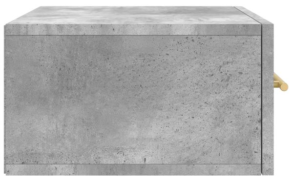 2 db betonszürke falra szerelhető éjjeliszekrény 35x35x20 cm