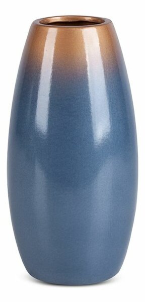 Nessa 02 kerámia váza Kék/arany 13x13x26 cm