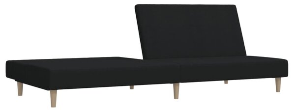 Kétszemélyes fekete szövet kanapéágy