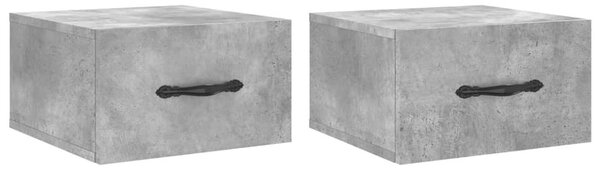 2 db betonszürke falra szerelhető éjjeliszekrény 35x35x20 cm