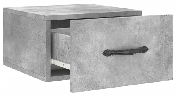 2 db betonszürke falra szerelhető éjjeliszekrény 35x35x20 cm
