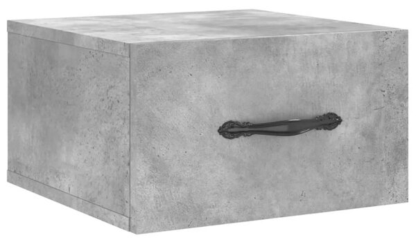 2 db betonszürke falra szerelhető éjjeliszekrény 35x35x20 cm