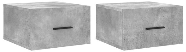 2 db betonszürke falra szerelhető éjjeliszekrény 35x35x20 cm