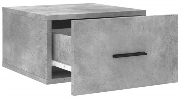 2 db betonszürke falra szerelhető éjjeliszekrény 35x35x20 cm