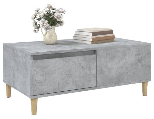Betonszürke szerelt fa dohányzóasztal 90x50x36,5 cm