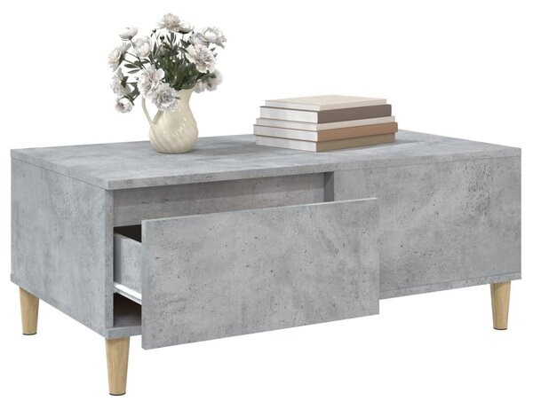 Betonszürke szerelt fa dohányzóasztal 90x50x36,5 cm