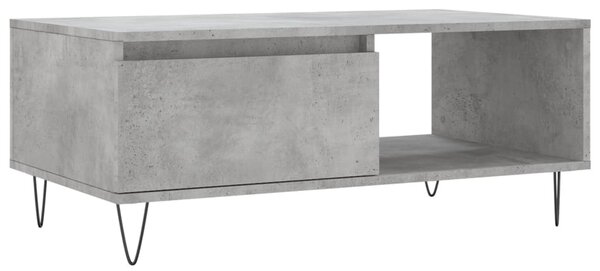 Betonszürke szerelt fa dohányzóasztal 90x50x36,5 cm
