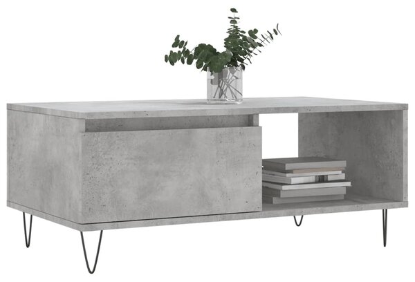 Betonszürke szerelt fa dohányzóasztal 90x50x36,5 cm