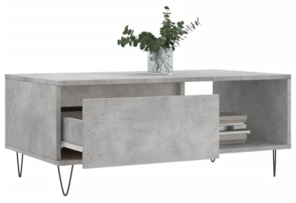Betonszürke szerelt fa dohányzóasztal 90x50x36,5 cm