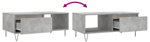 Betonszürke szerelt fa dohányzóasztal 90x50x36,5 cm