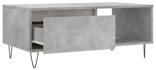 Betonszürke szerelt fa dohányzóasztal 90x50x36,5 cm