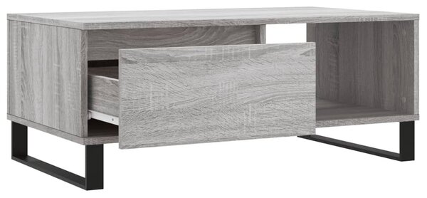 Szürke sonoma színű szerelt fa dohányzóasztal 90 x 50 x 36,5 cm