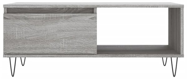 Szürke sonoma színű szerelt fa dohányzóasztal 90 x 50 x 36,5 cm