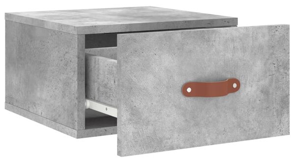 2 db betonszürke falra szerelhető éjjeliszekrény 35x35x20 cm