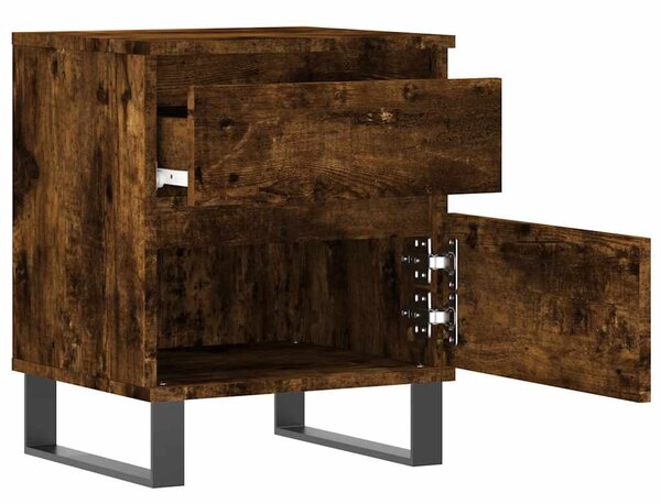 Füstös tölgy színű szerelt fa éjjeliszekrény 40 x 35 x 50 cm