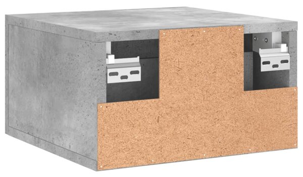 2 db betonszürke falra szerelhető éjjeliszekrény 35x35x20 cm