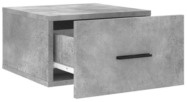 2 db betonszürke falra szerelhető éjjeliszekrény 35x35x20 cm