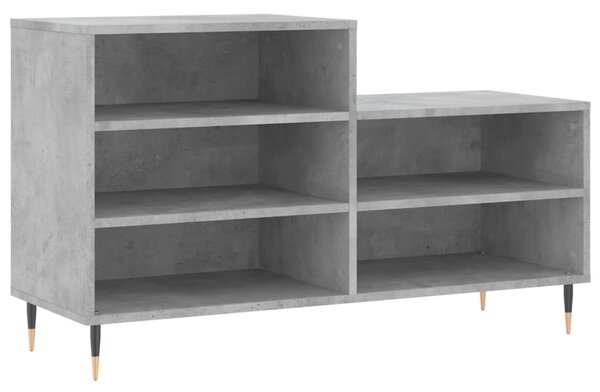 Betonszürke szerelt fa cipőszekrény 102x36x60 cm