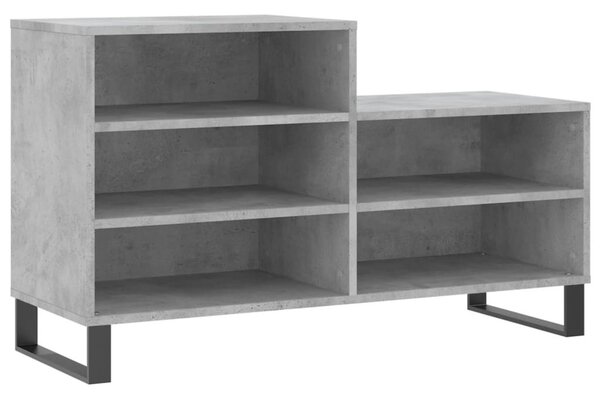 Betonszürke szerelt fa cipőszekrény 102x36x60 cm