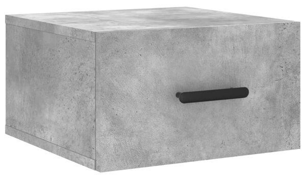 2 db betonszürke falra szerelhető éjjeliszekrény 35x35x20 cm