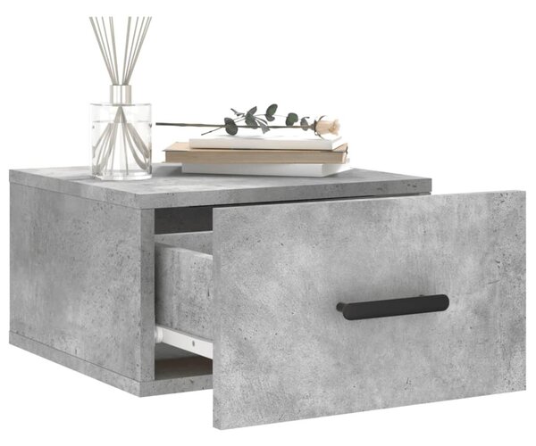2 db betonszürke falra szerelhető éjjeliszekrény 35x35x20 cm
