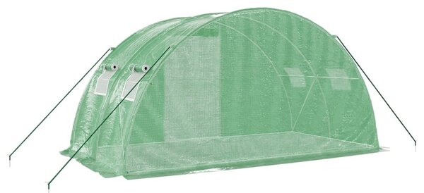 Zöld acélvázas melegház 8 m² 4 x 2 x 2 m