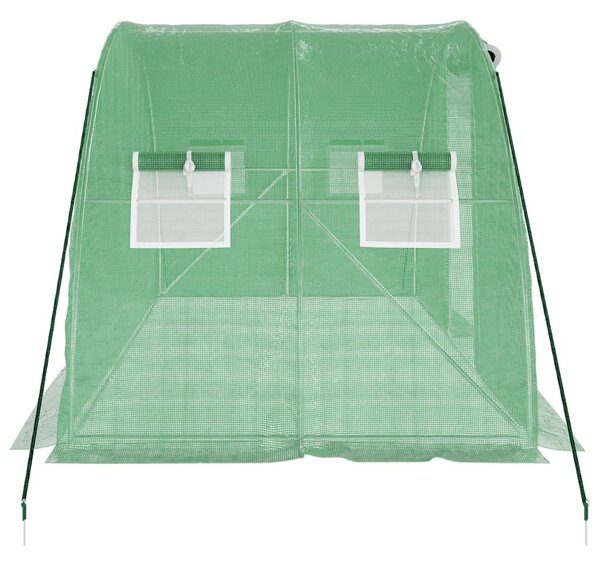 Zöld acélvázas melegház 8 m² 4 x 2 x 2 m