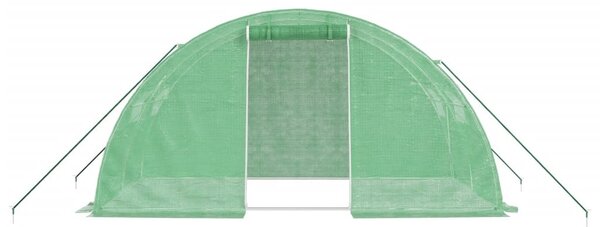Zöld acélvázas melegház 8 m² 4 x 2 x 2 m