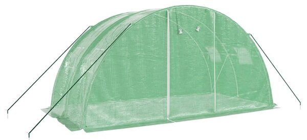 Zöld acélvázas melegház 8 m² 4 x 2 x 2 m