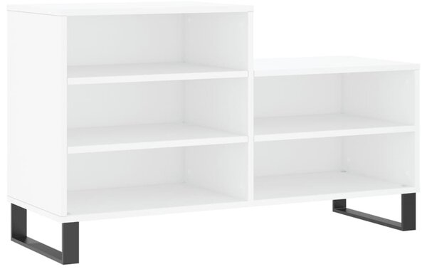 Fehér szerelt fa cipősszekrény 102x36x60 cm