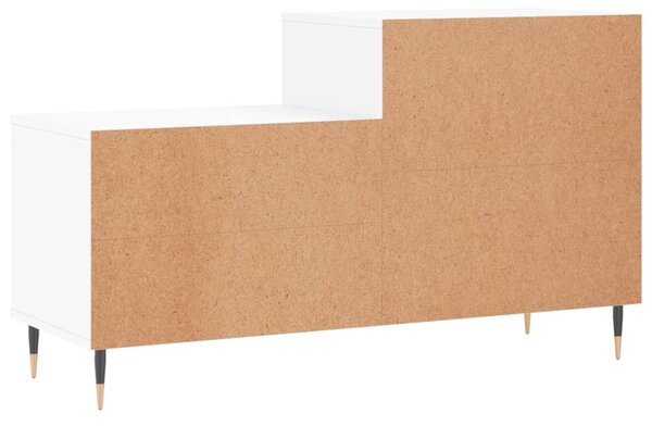 Magasfényű fehér szerelt fa cipősszekrény 102x36x60 cm