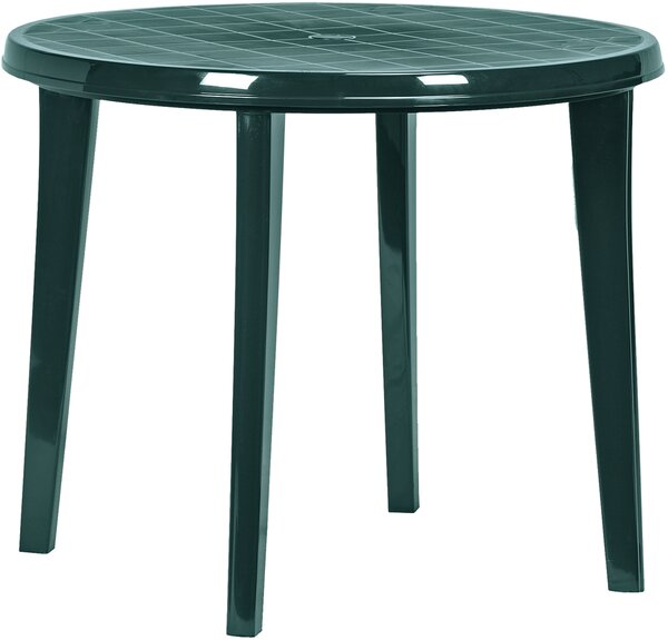 CURVER LISA műanyag kerti körasztal napernyőlyukkal - sötétzöld - ø 90 cm ()