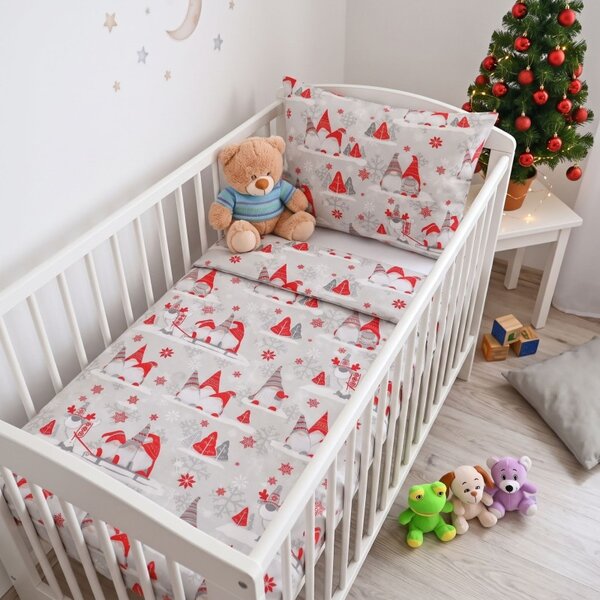 Karácsonyi ágynemű Buddy piros EMI, Gyerekgarnitúra 90x130 + 45x65