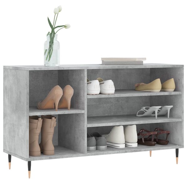 Betonszürke szerelt fa cipőszekrény 102x36x60 cm