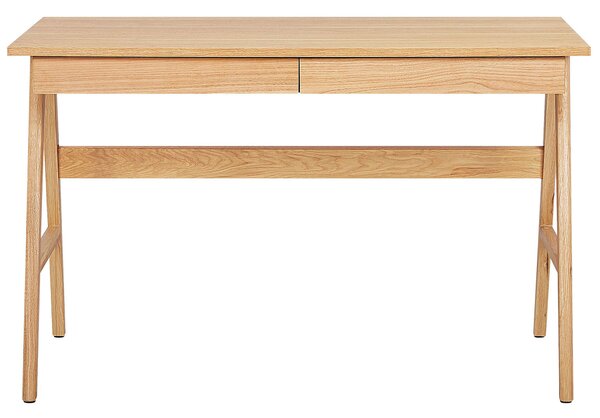 Íróasztal SHESLAY Világosbarna 120 cm 70 cm fiókokkal