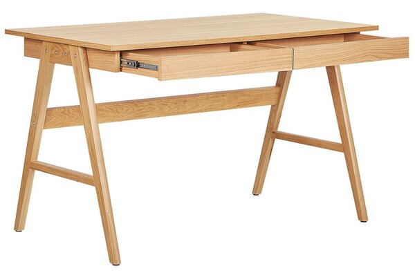 Íróasztal SHESLAY Világosbarna 120 cm 70 cm fiókokkal