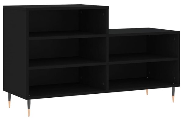 Fekete szerelt fa cipősszekrény 102x36x60 cm