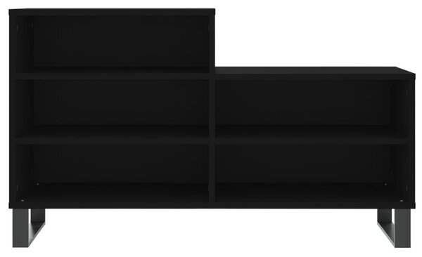 Fekete szerelt fa cipősszekrény 102x36x60 cm
