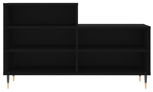 Fekete szerelt fa cipősszekrény 102x36x60 cm