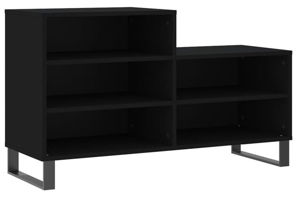 Fekete szerelt fa cipősszekrény 102x36x60 cm
