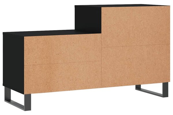 Fekete szerelt fa cipősszekrény 102x36x60 cm