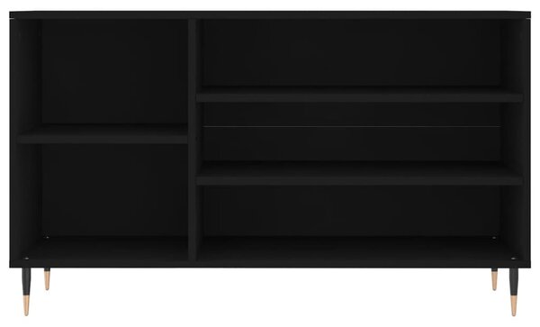 Fekete szerelt fa cipősszekrény 102x36x60 cm