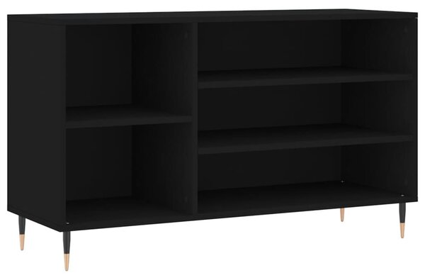 Fekete szerelt fa cipősszekrény 102x36x60 cm