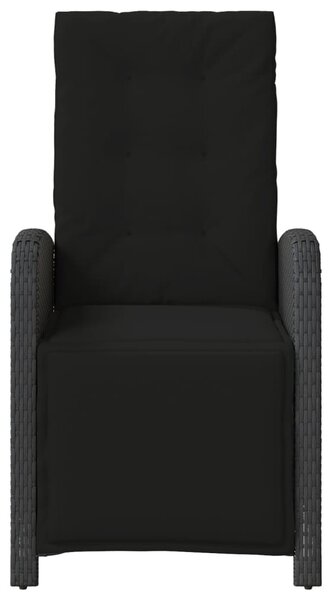 3 részes fekete polyrattan bisztrógarnitúra párnával