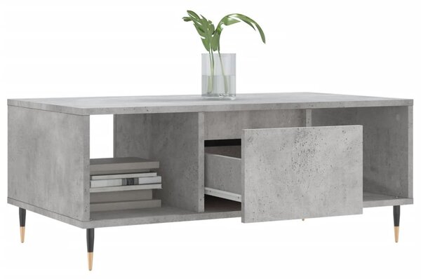 Betonszürke szerelt fa dohányzóasztal 90x50x36,5 cm