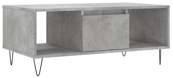 Betonszürke szerelt fa dohányzóasztal 90x50x36,5 cm