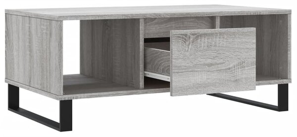 Szürke sonoma színű szerelt fa dohányzóasztal 90 x 50 x 36,5 cm
