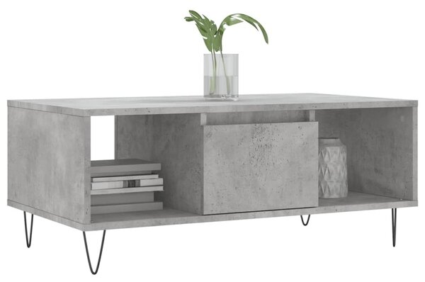 Betonszürke szerelt fa dohányzóasztal 90x50x36,5 cm