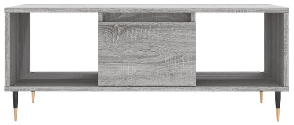 Szürke sonoma színű szerelt fa dohányzóasztal 90 x 50 x 36,5 cm
